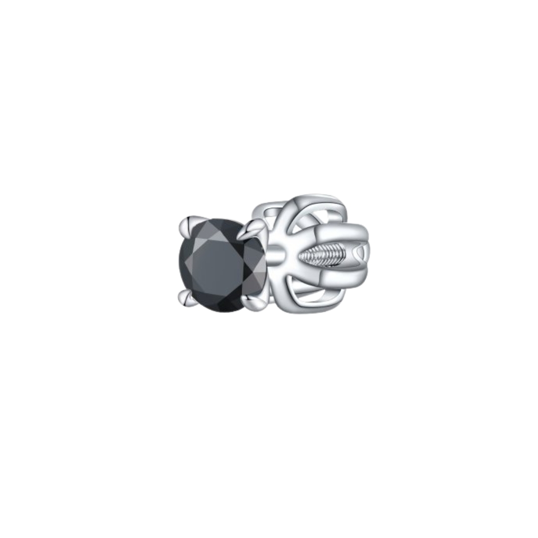 OLIVIE Stříbrná 3mm náušnice PIPPI BLACK 1 ks 8757 Ag 925; ≤0,4 g.