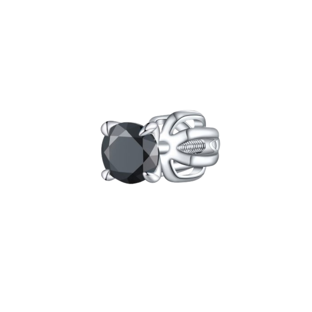 OLIVIE Stříbrná 4mm náušnice PIPPI BLACK 8758 1 ks Ag 925; ≤0,5 g.