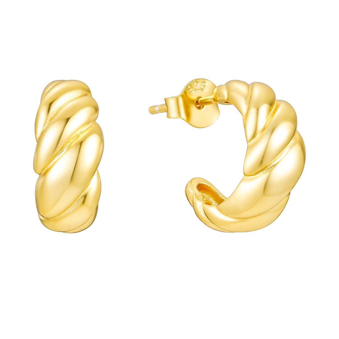 OLIVIE Stříbrné náušnice CROISSANT GOLD 8794 Ag 925; ≤4,2 g.