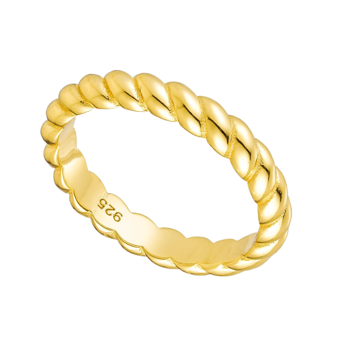 OLIVIE Stříbrný prsten CROISSANT GOLD 3,1mm 8798 Velikost prstenů: 7 (EU: 54-56) Ag 925; ≤1,9 g.