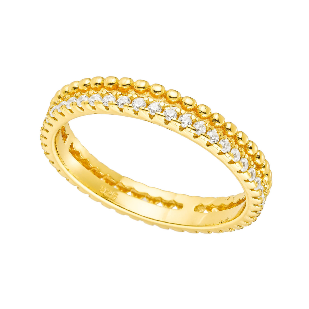OLIVIE Stříbrný dvojitý prstýnek GOLD 8848 Velikost prstenů: 6 (EU: 51-53) Ag 925; ≤1,8 g.