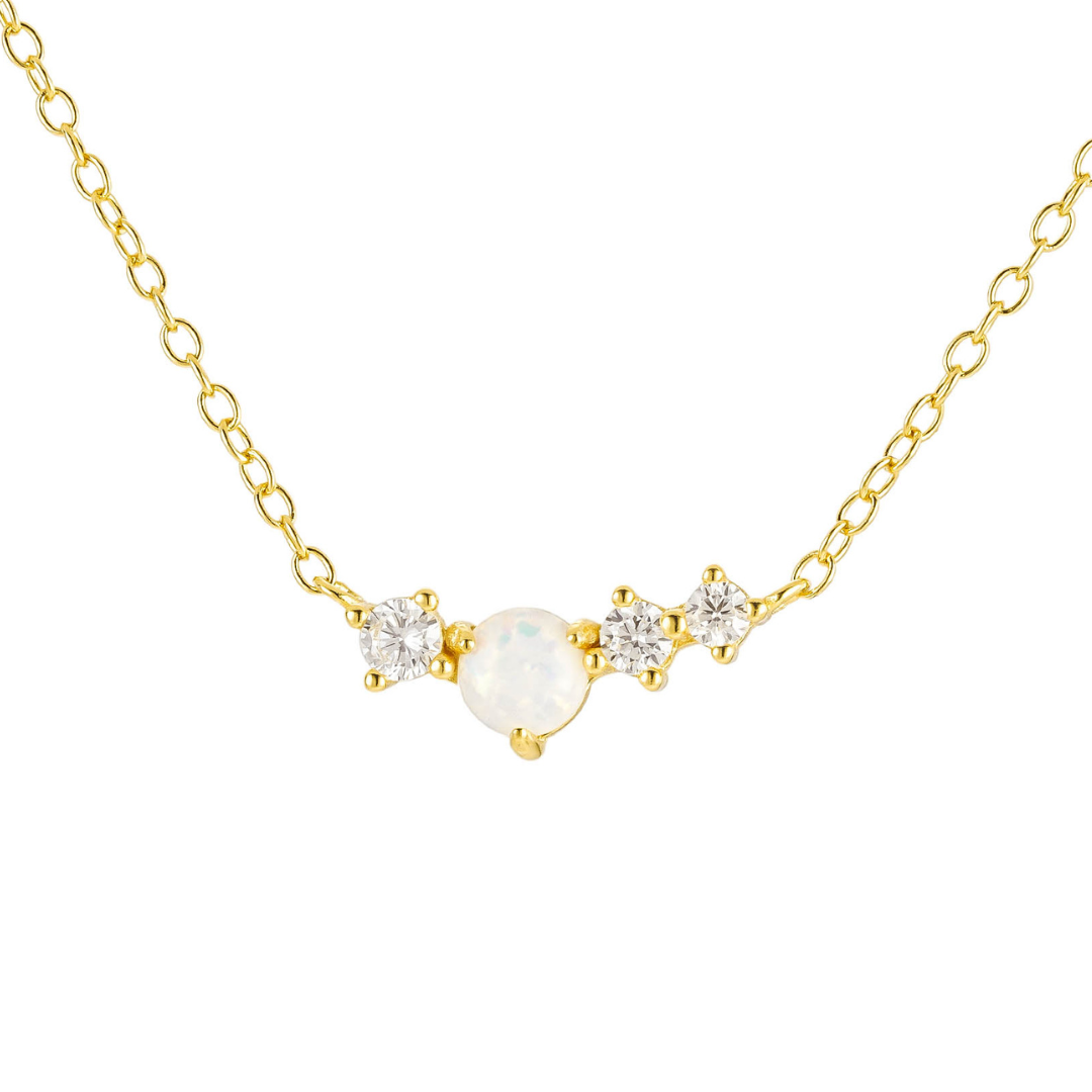 Olivie Stříbrný náhrdelník s opálem GOLD 8866