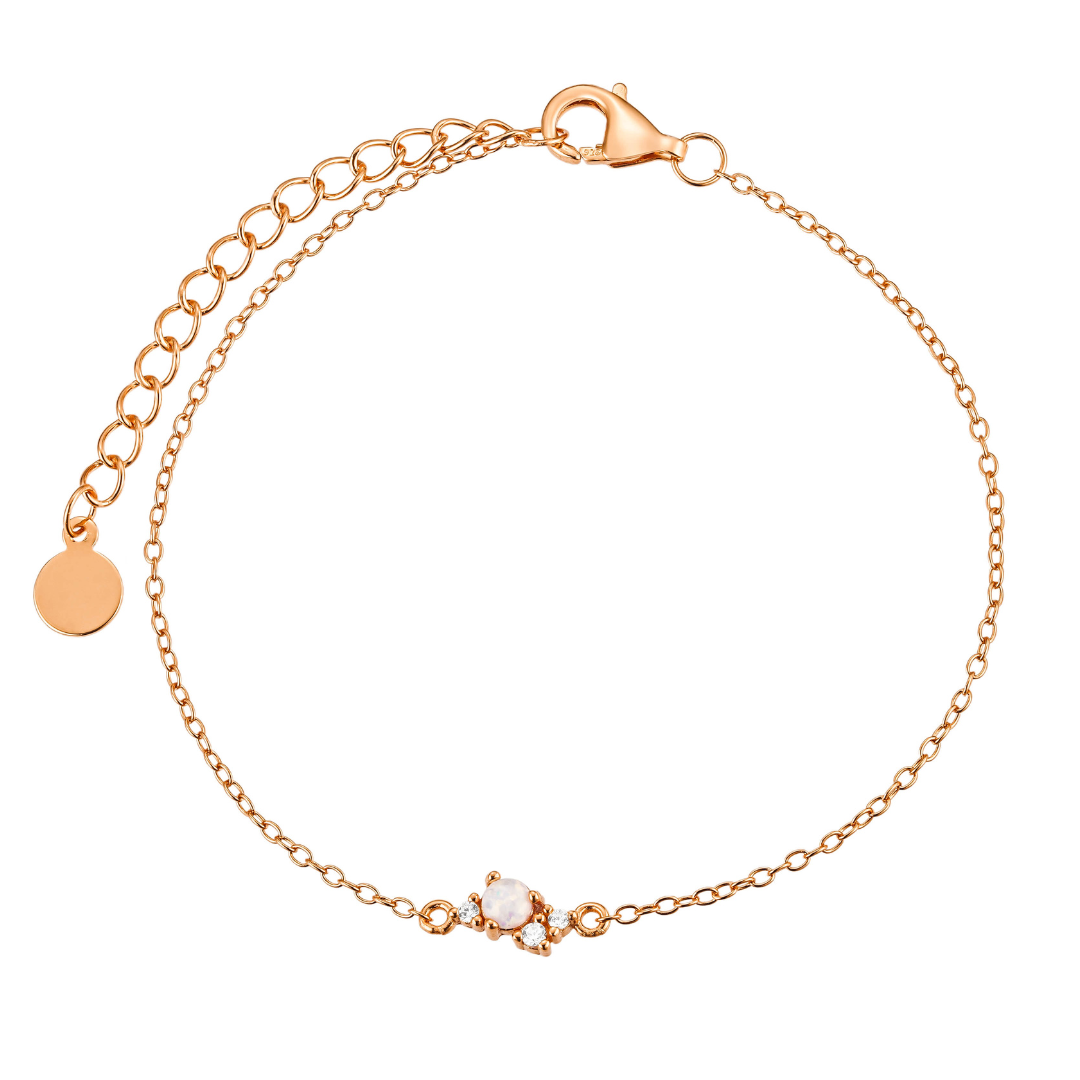 OLIVIE Stříbrný náramek s opálem ROSE 8871 Ag 925; ≤1,2 g.