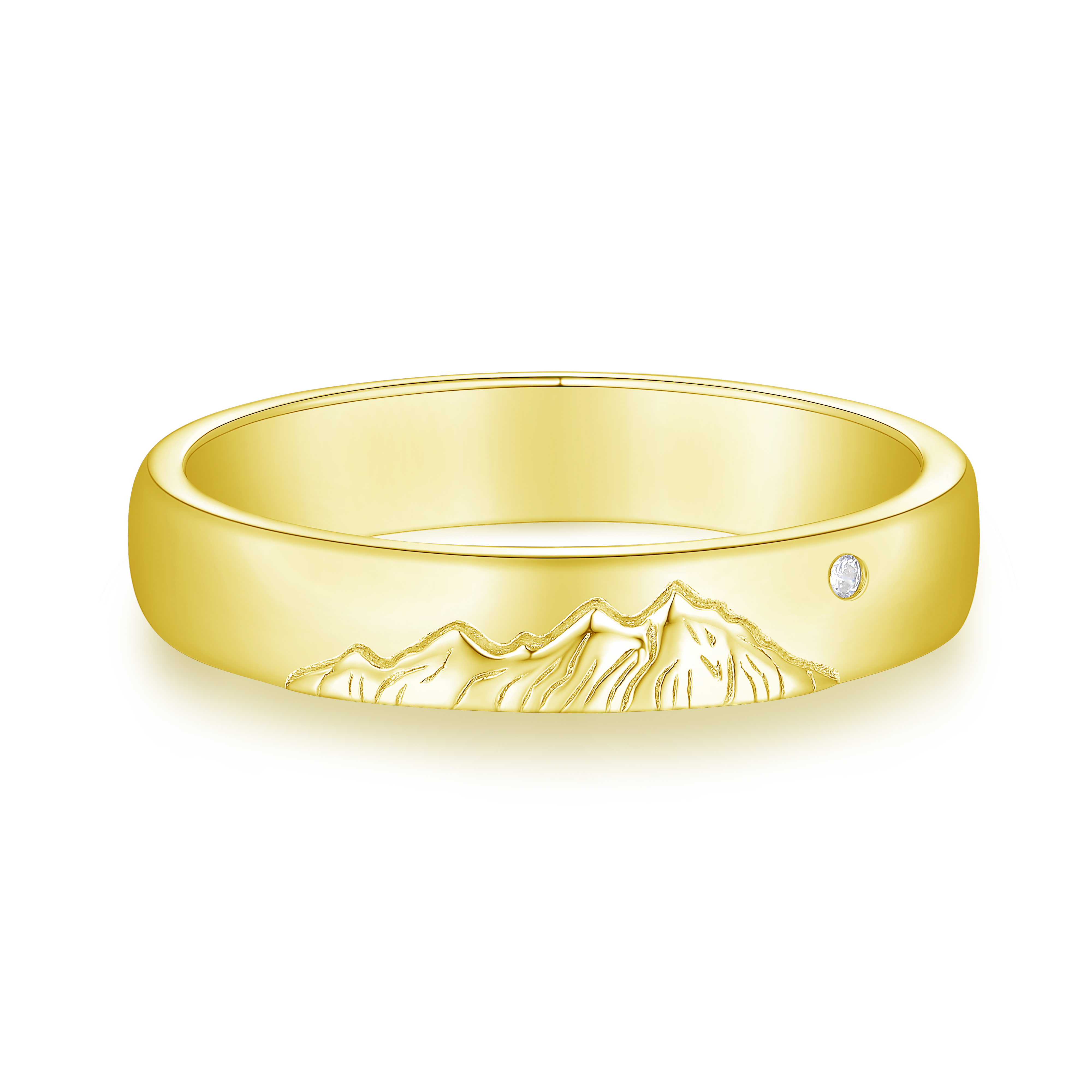 OLIVIE Snubní stříbrný prsten HORY GOLD 8893 Velikost prstenů: 11 (EU: 65-67), Pohlaví: Dámské Ag 925; ≤2,6 g.