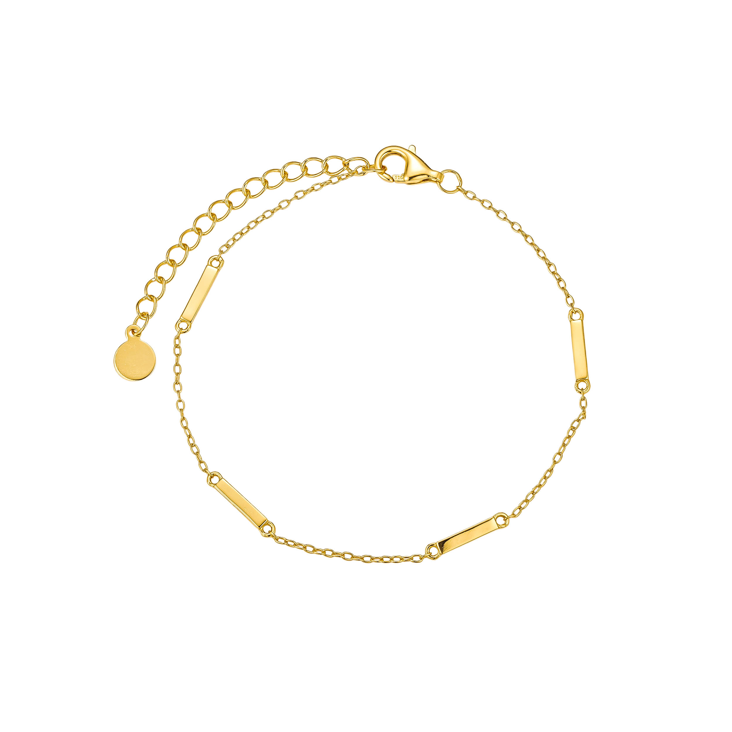 OLIVIE Stříbrný řetízkový náramek GOLD 8954 Ag 925; ≤1,5 g.