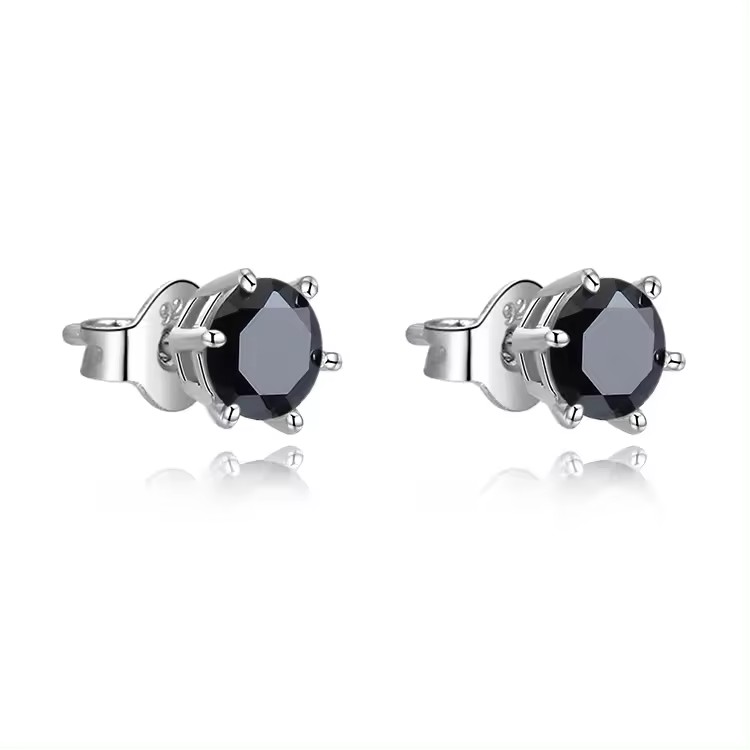 OLIVIE Stříbrné náušnice 5 mm BLACK 9020 Ag 925; ≤1,0 g.