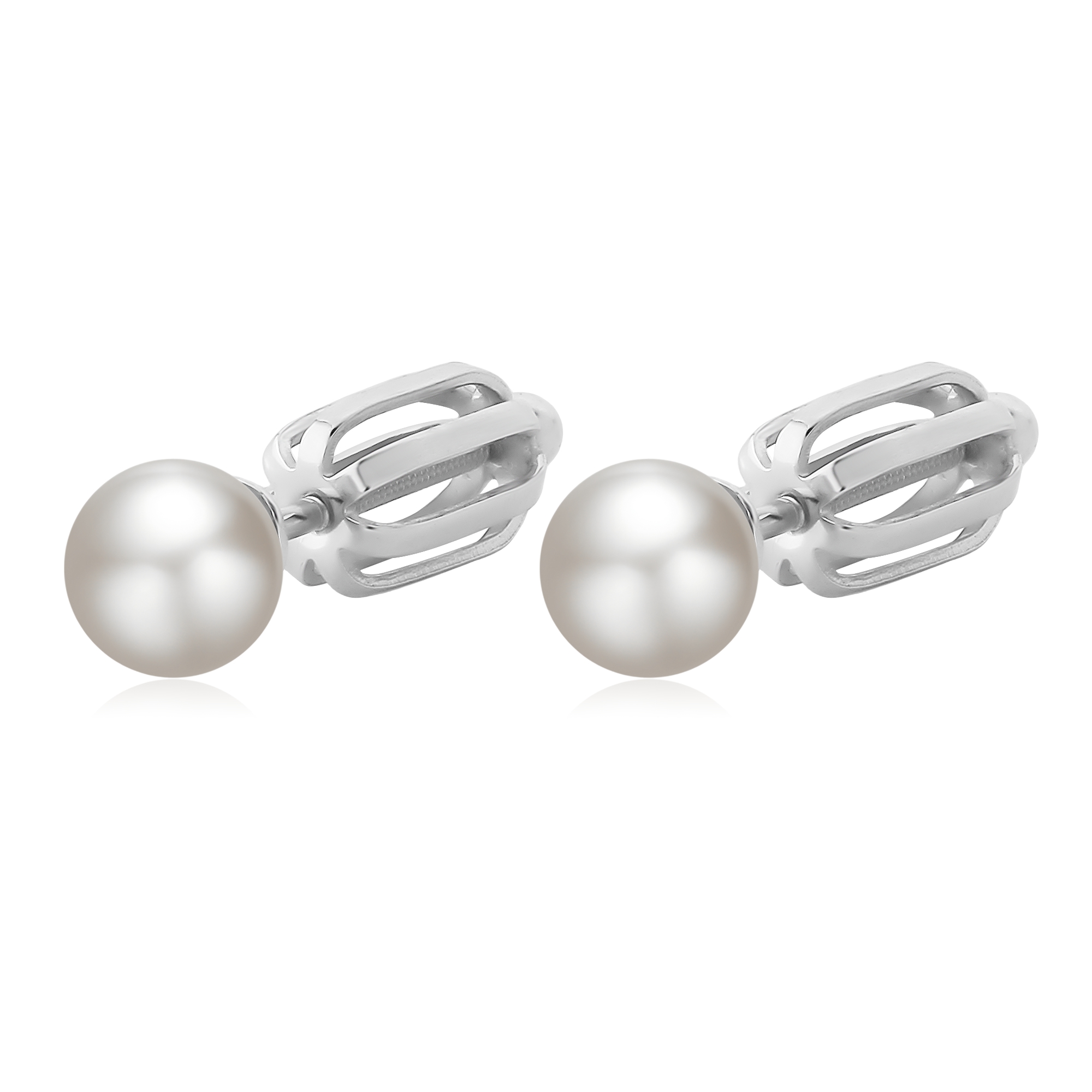 OLIVIE Stříbrné náušnice na šroubek 5mm SHELL PERLY 9022 Ag 925; ≤1,0 g.
