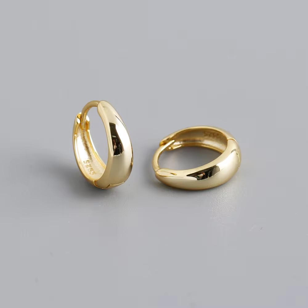 OLIVIE Stříbrné 12,5mm náušnice GOLD 9029 Ag 925; ≤1,7 g.