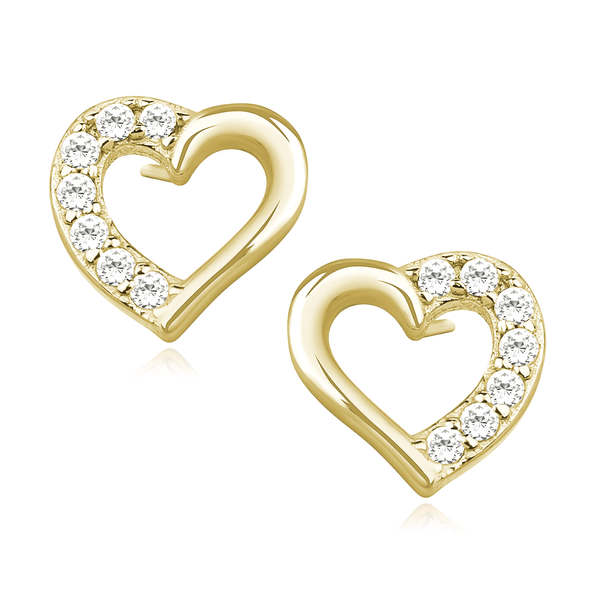 OLIVIE Stříbrné náušnice SRDCE GOLD 9051 Ag 925; ≤1,0 g.