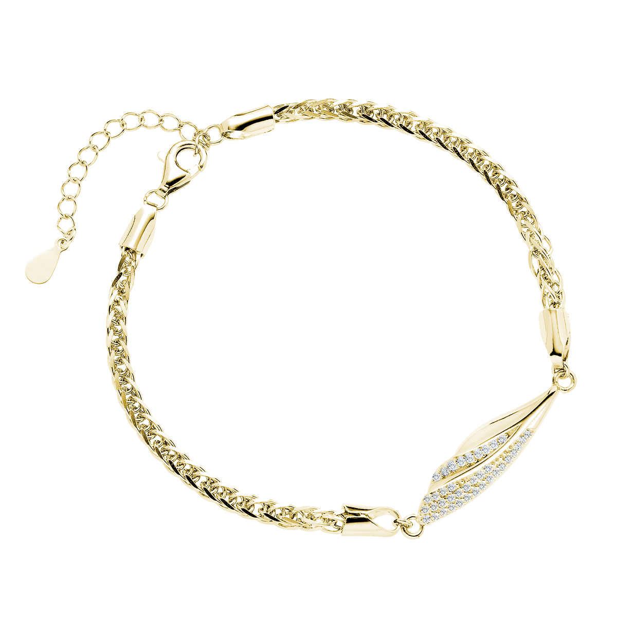 OLIVIE Stříbrný náramek KŘÍDLO GOLD 9077 Ag 925; ≤4 g.