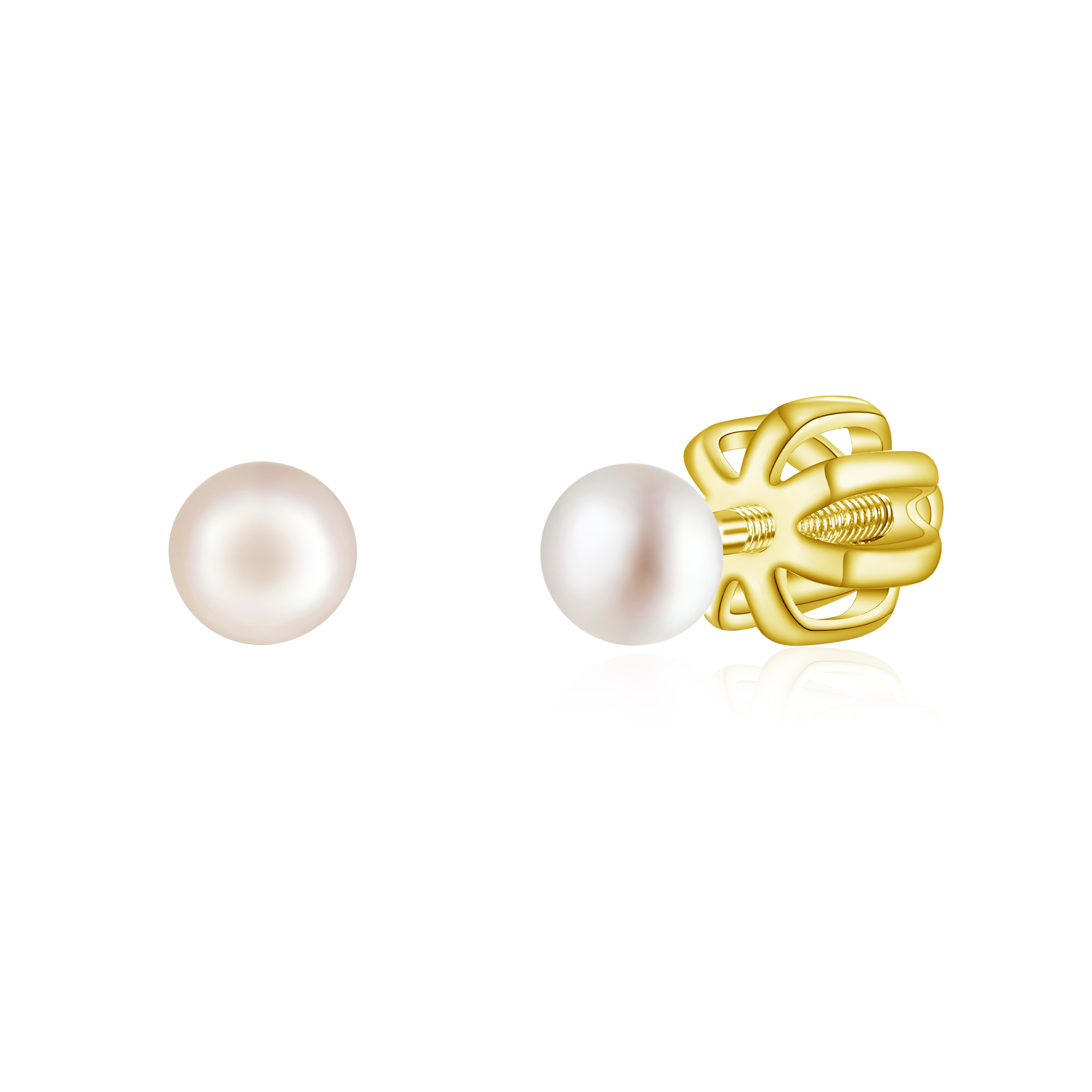 OLIVIE Stříbrné 3mm náušnice PERLY AAA GOLD 9113 Ag 925; ≤0,8 g.