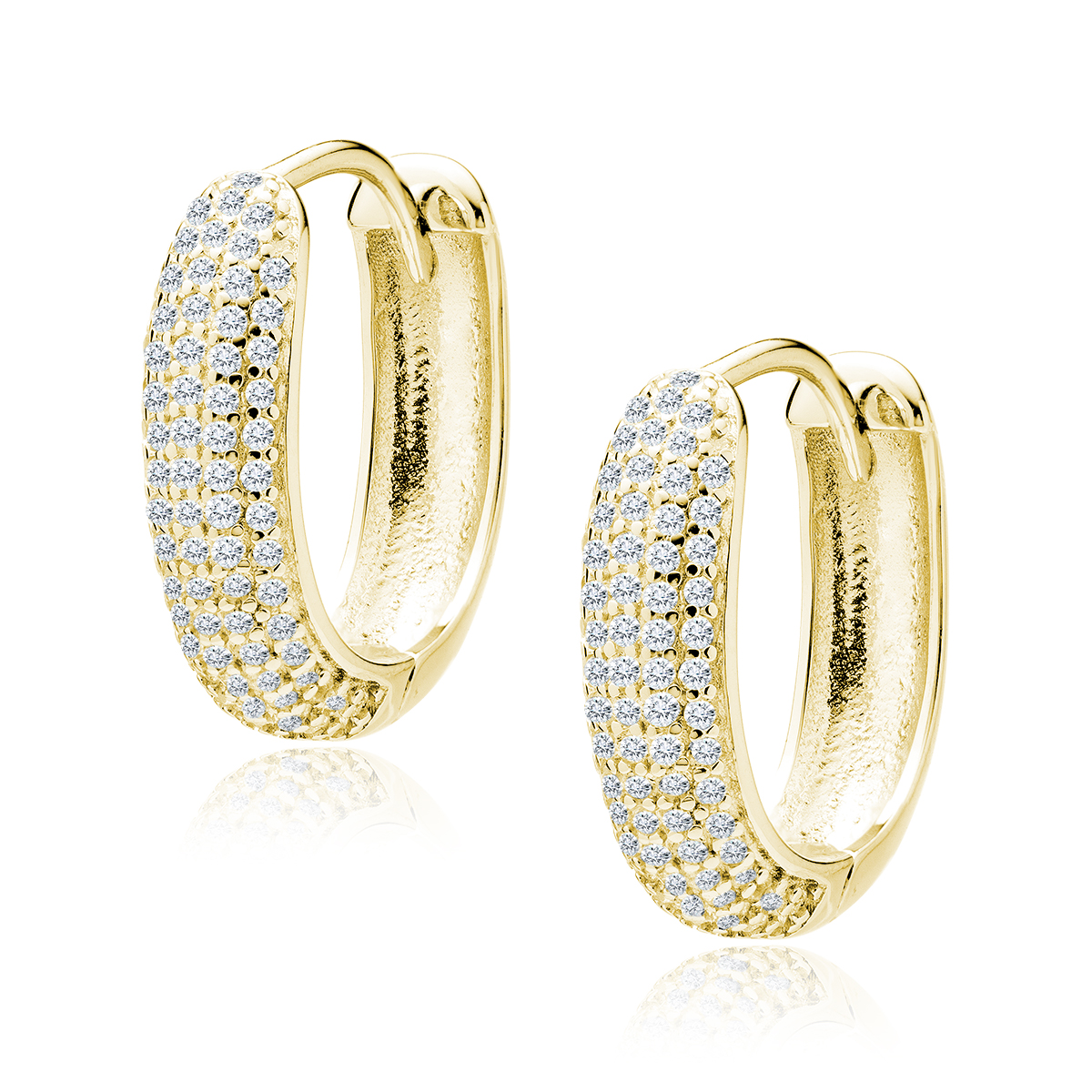 OLIVIE Stříbrné náušnice 1,7cm GOLD 9190 Ag 925; ≤3,8 g.