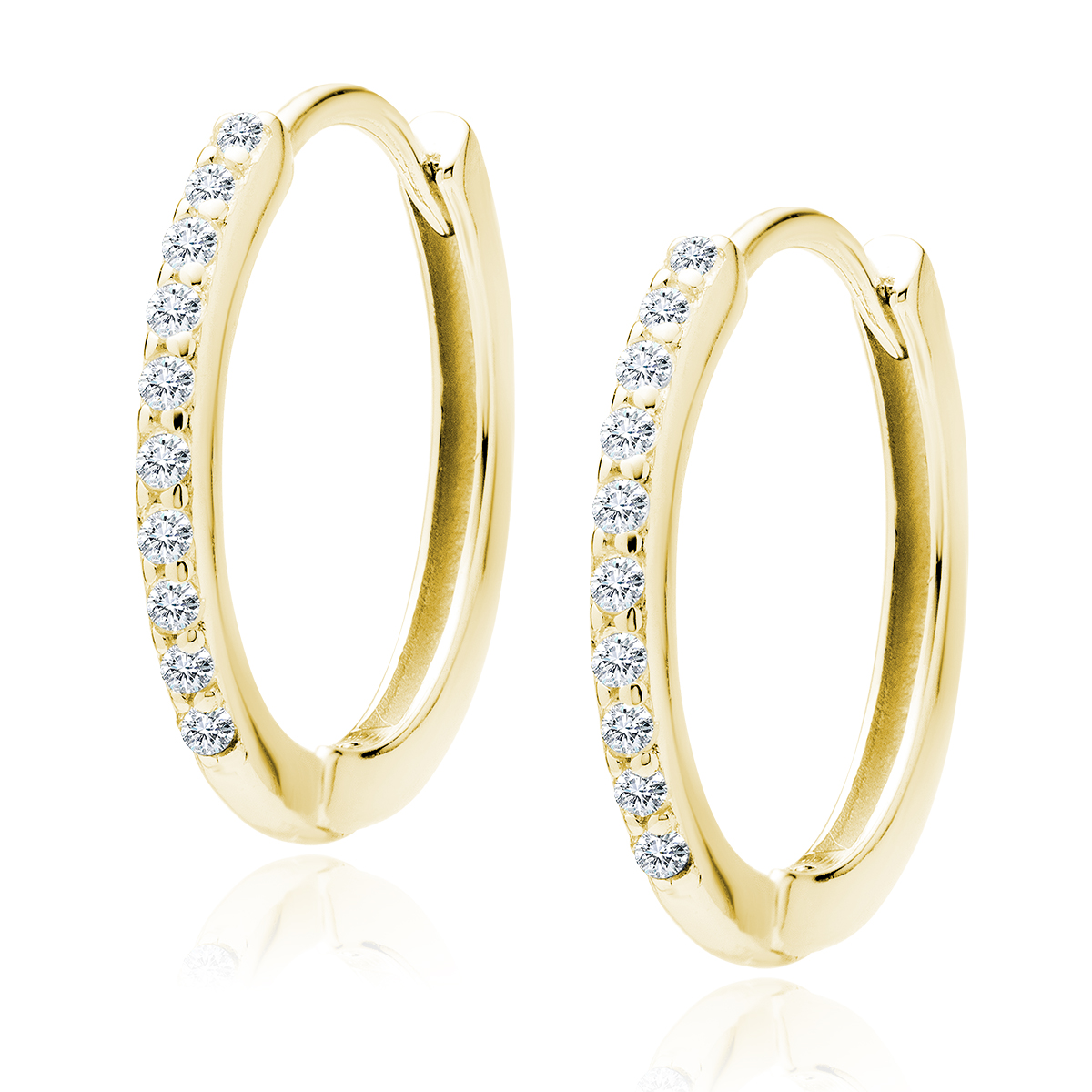 OLIVIE Stříbrné náušnice 1,6cm GOLD 9196 Ag 925; ≤1,4 g.