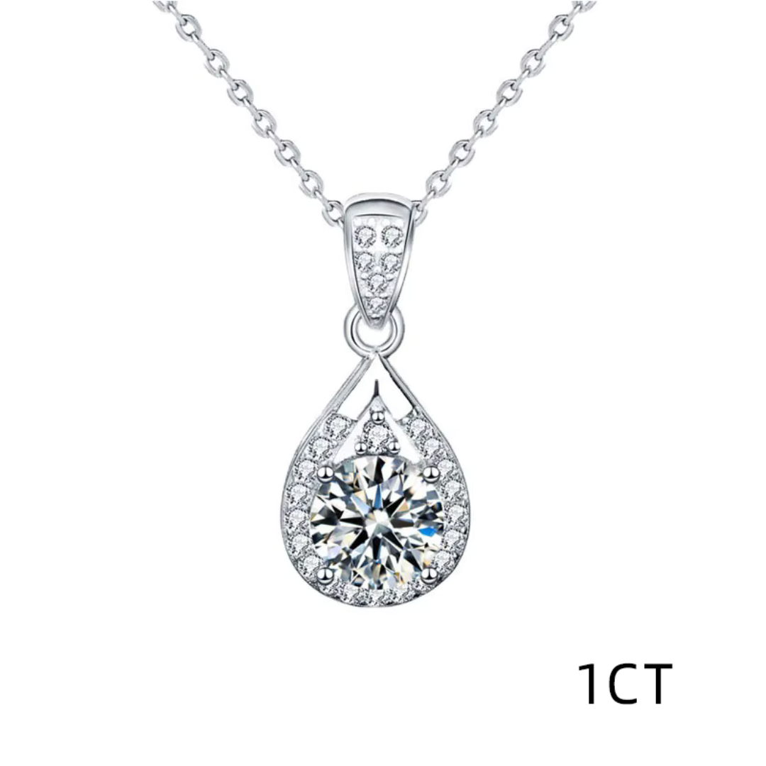 Olivie Stříbrný náhrdelník 1ct 6,5mm MOISSANITE 9310 Ag 925; ≤2,6 g.