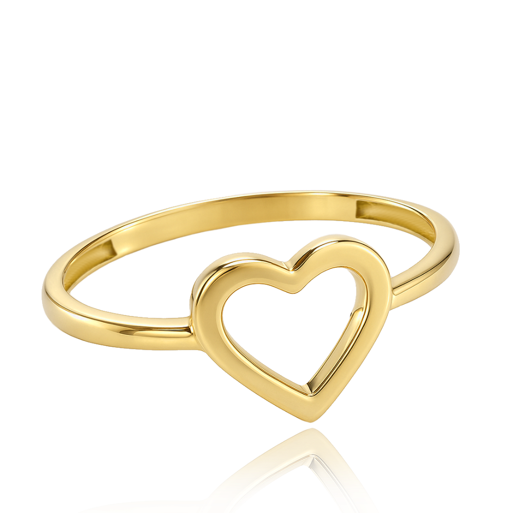 MINET Elegantní zlatý prsten srdíčko Au 585/1000 Velikost prstenu:: 57, Hmotnost (g): 0,95