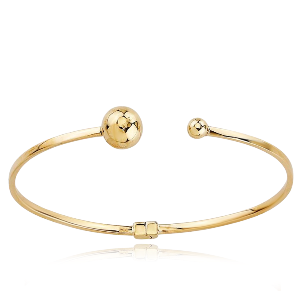 MINET Zlatý pevný náramek s kuličkami Au 585/1000