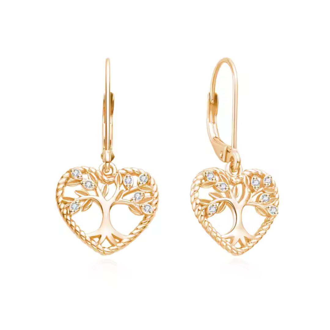 Olivie Stříbrné náušnice STROM ŽIVOTA V SRDCI ROSE GOLD 9342 Ag 925; ≤2,5 g.
