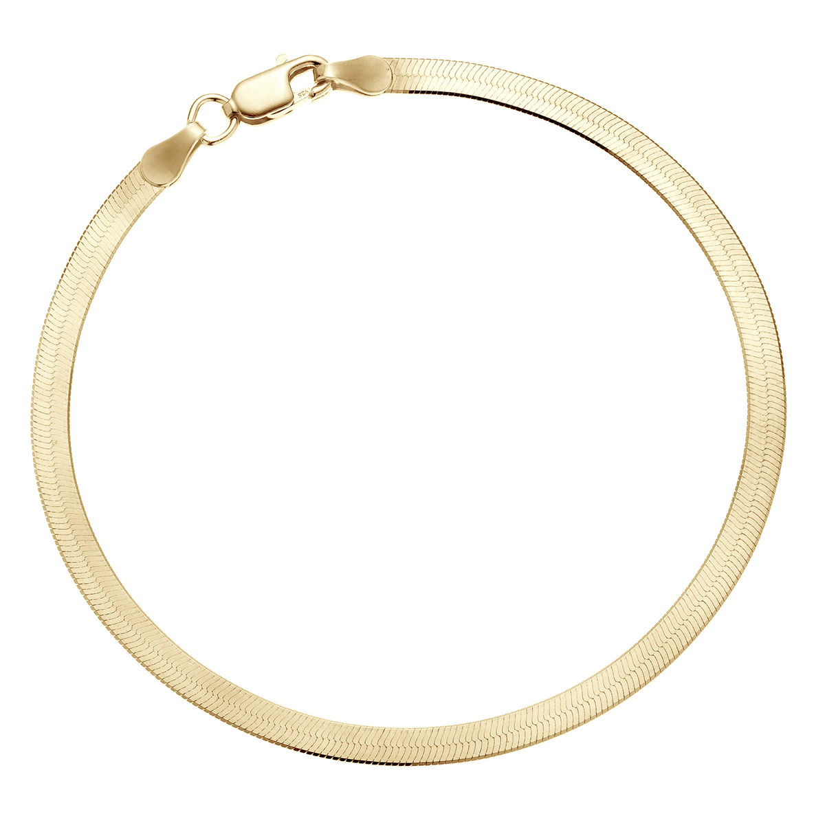 Olivie Stříbrný plochý 19cm náramek GOLD 9511 Ag 925; ≤2,7 g.