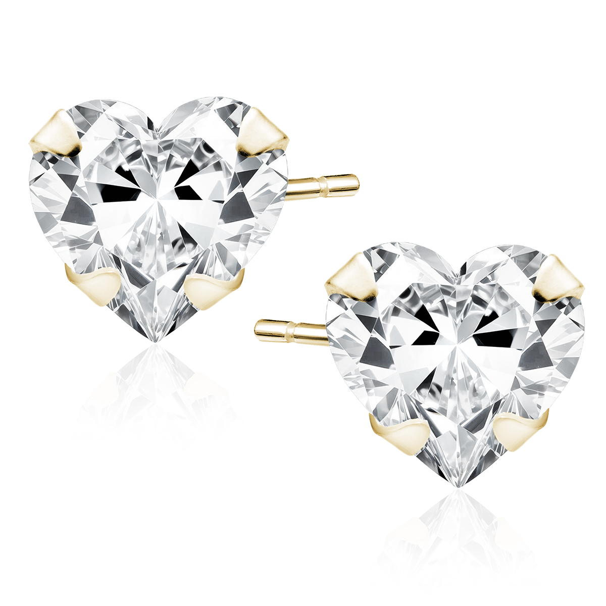 Olivie Stříbrné náušnice 6 mm SRDCE GOLD 9518 Ag 925; ≤0,8 g.