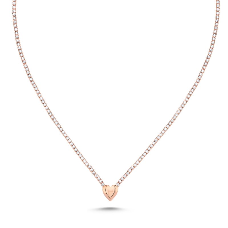 Olivie Stříbrný luxusní náhrdelník SRDCE ROSE 9538 Ag 925; ≤7,7 g.