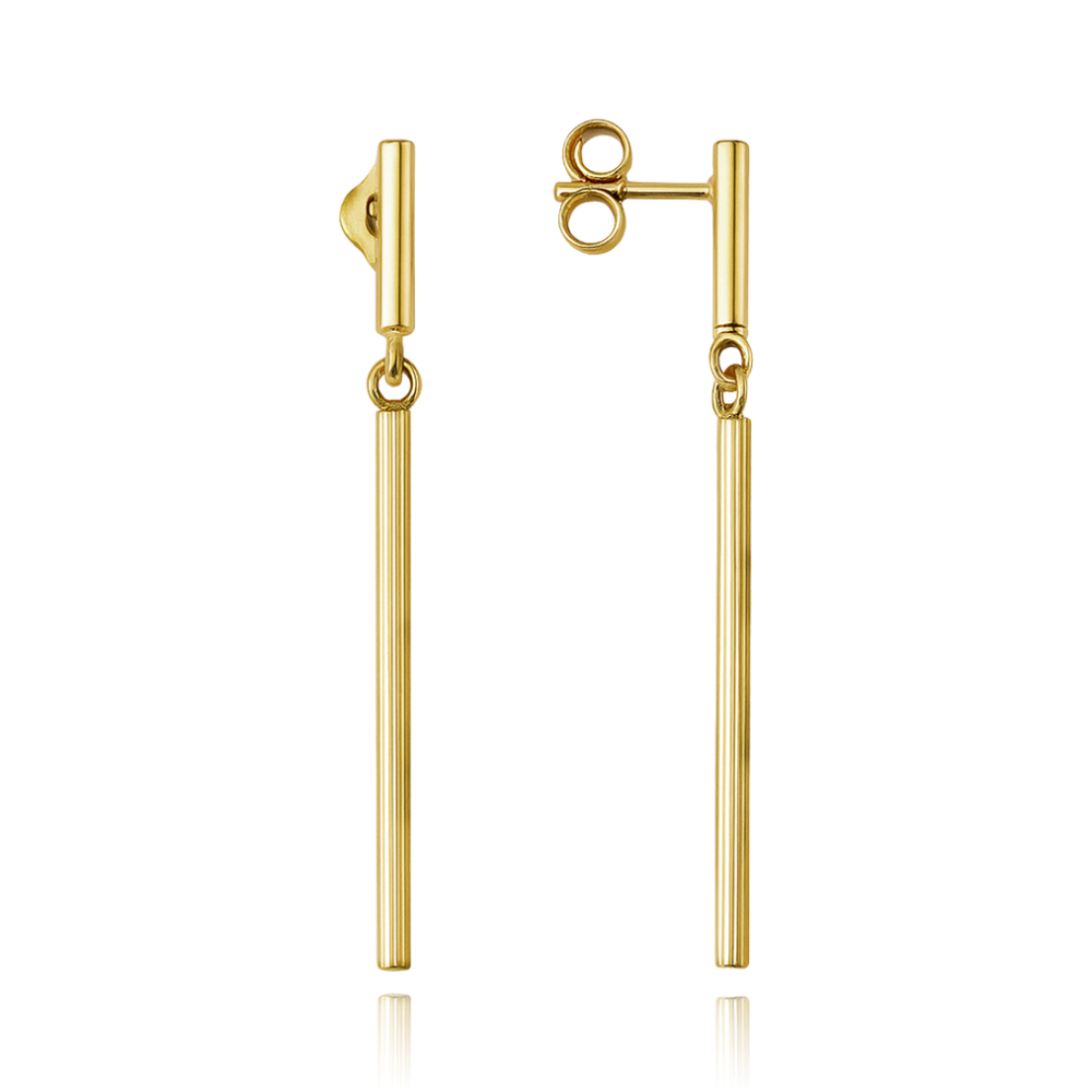 MINET Moderní zlaté náušnice tyčky Au 585/1000