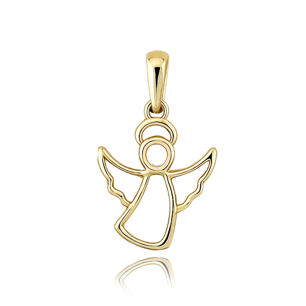 MINET Elegantní zlatý přívěs anděl Au 585/1000