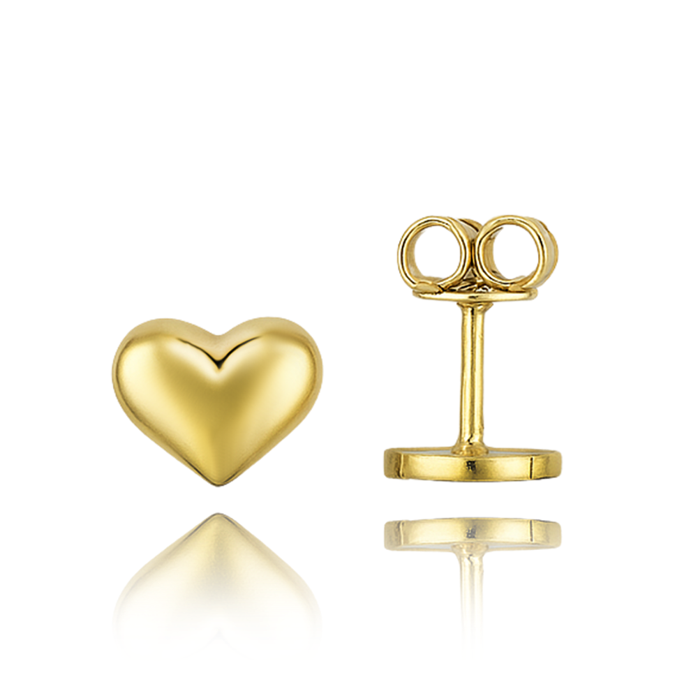 MINET Elegantní zlaté náušnice srdíčka Au 585/1000