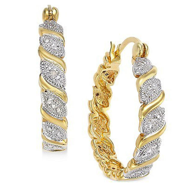 OLIVIE *PREMIUM* Stříbrné náušnice GOLD 1058 Ag 925; ≤6 g.
