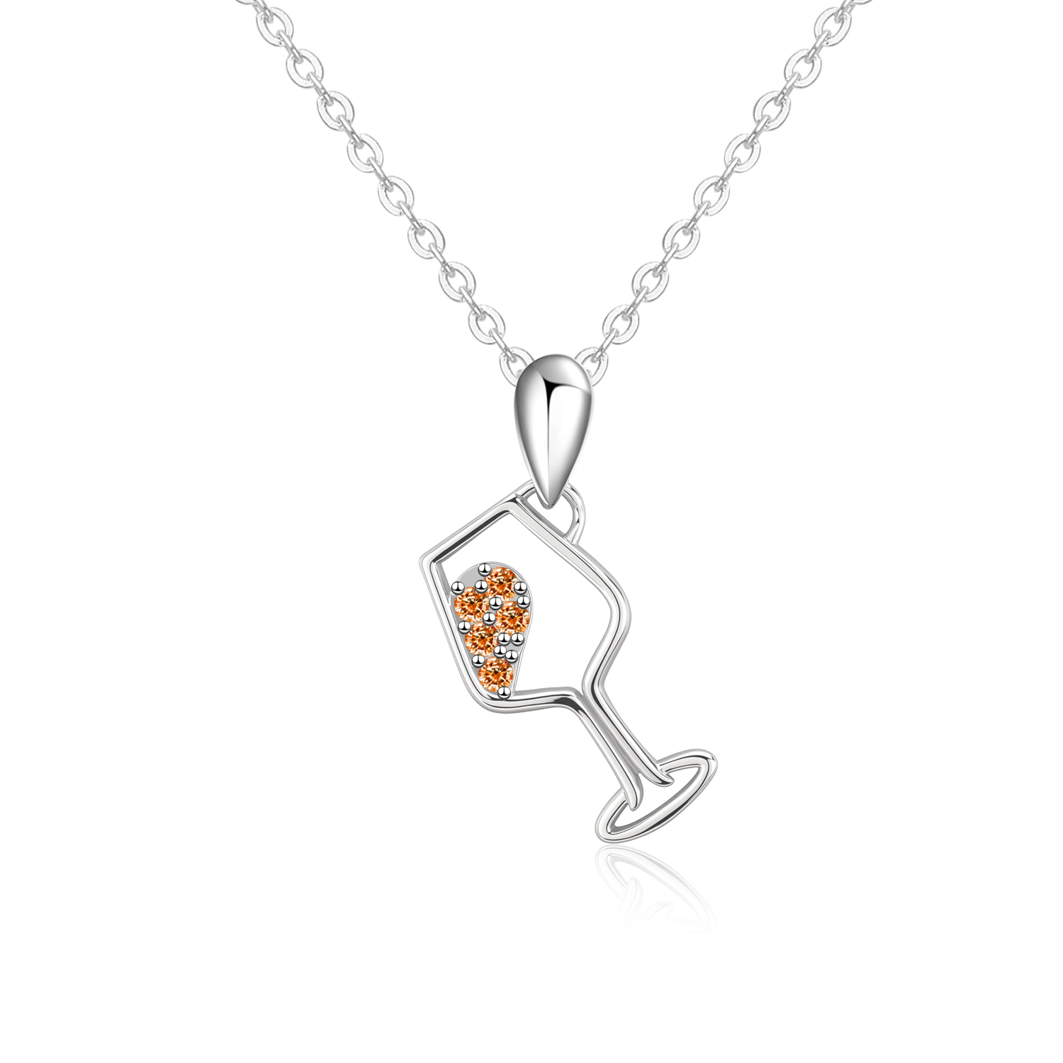 Olivie Stříbrný náhrdelník VÍNO 9731 Barva: Oranžová