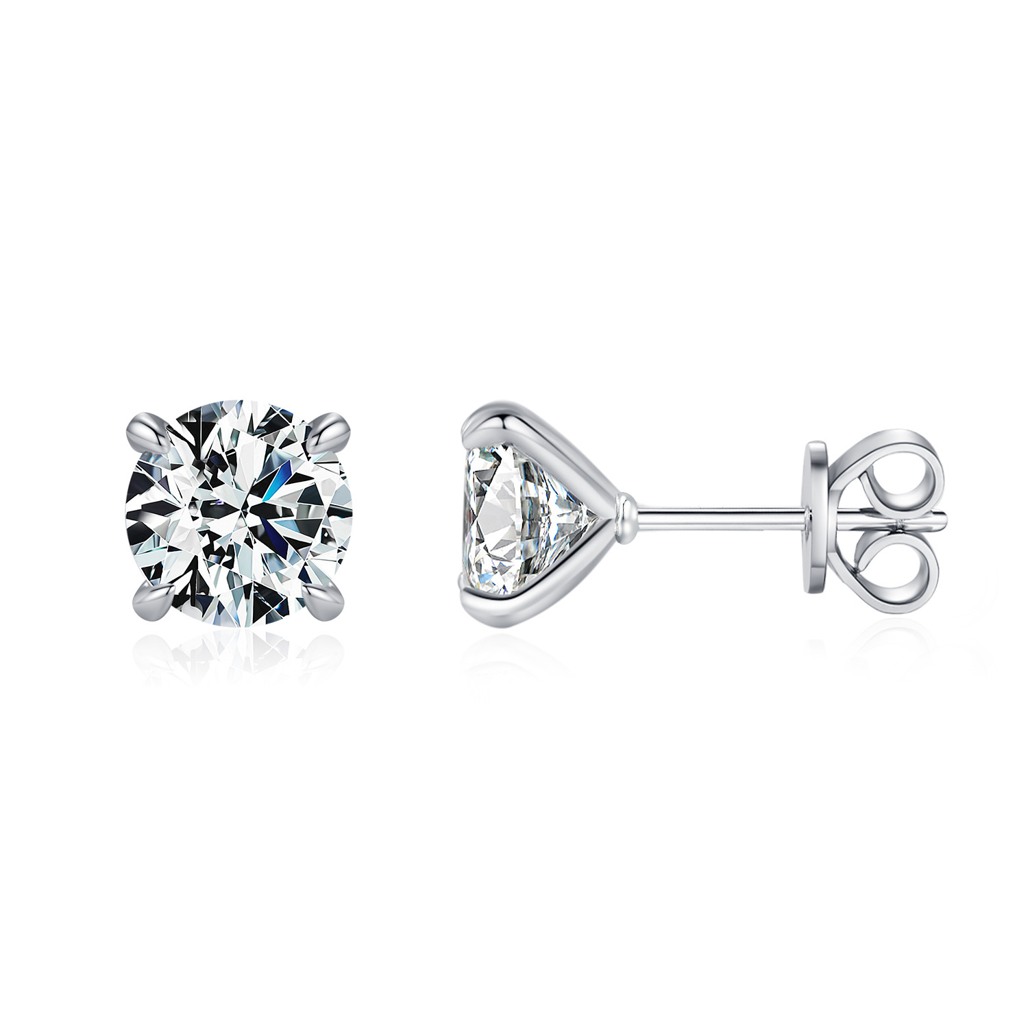 Olivie Stříbrné náušnice MOISSANITE 9733 Ag 925; ≤1,3 g.