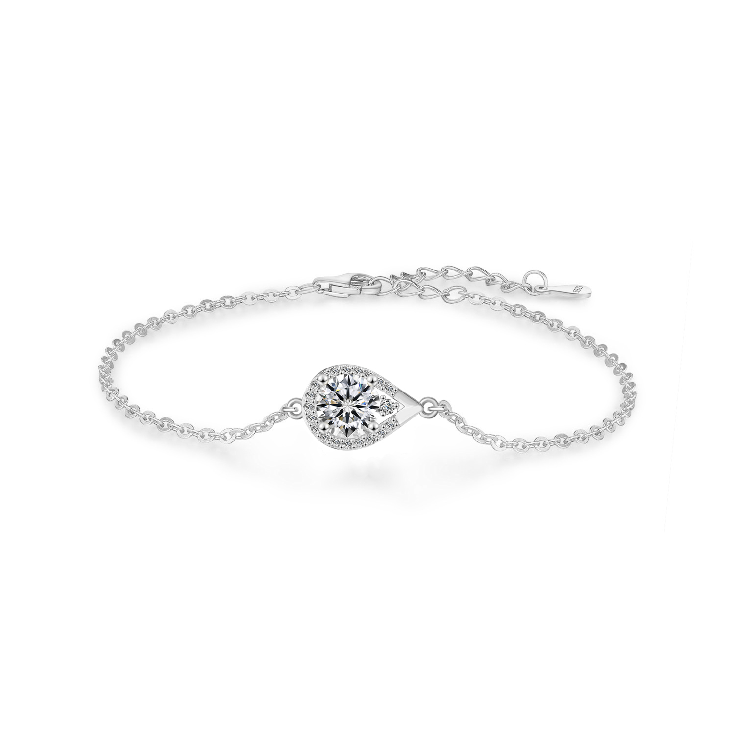 Olivie Stříbrný náramek 1ct 6,5mm MOISSANITE 9738 Ag 925; ≤1,8 g.