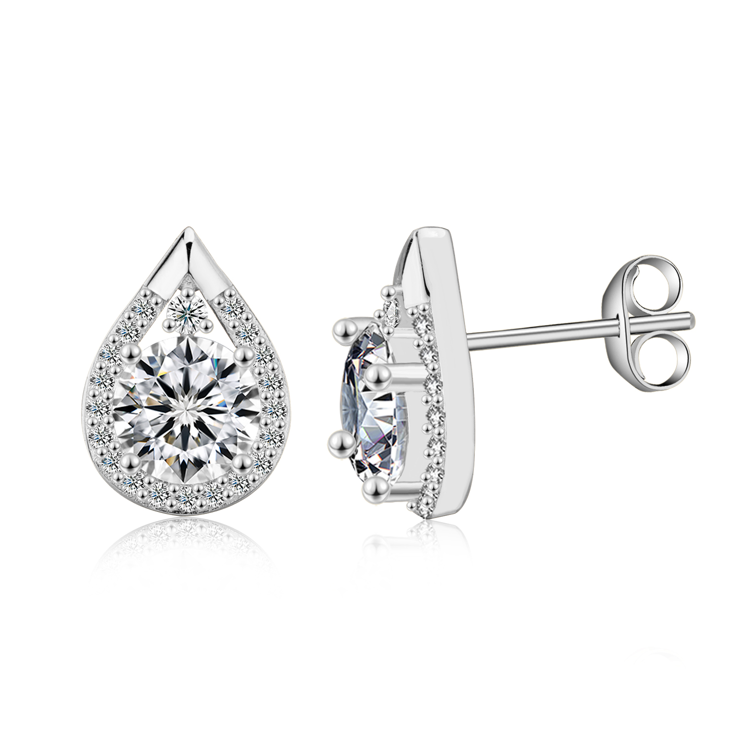 Olivie Stříbrné náušnice KAPKA MOISSANITE 9741 Ag 925; ≤2,1 g.