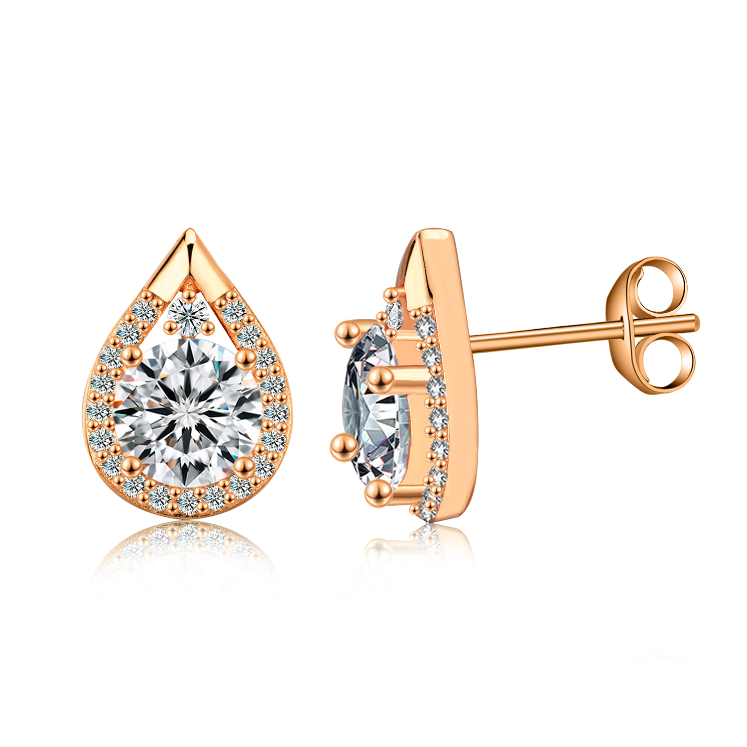 Olivie Stříbrné náušnice KAPKA MOISSANITE ROSE 9743 Ag 925; ≤2,1 g.