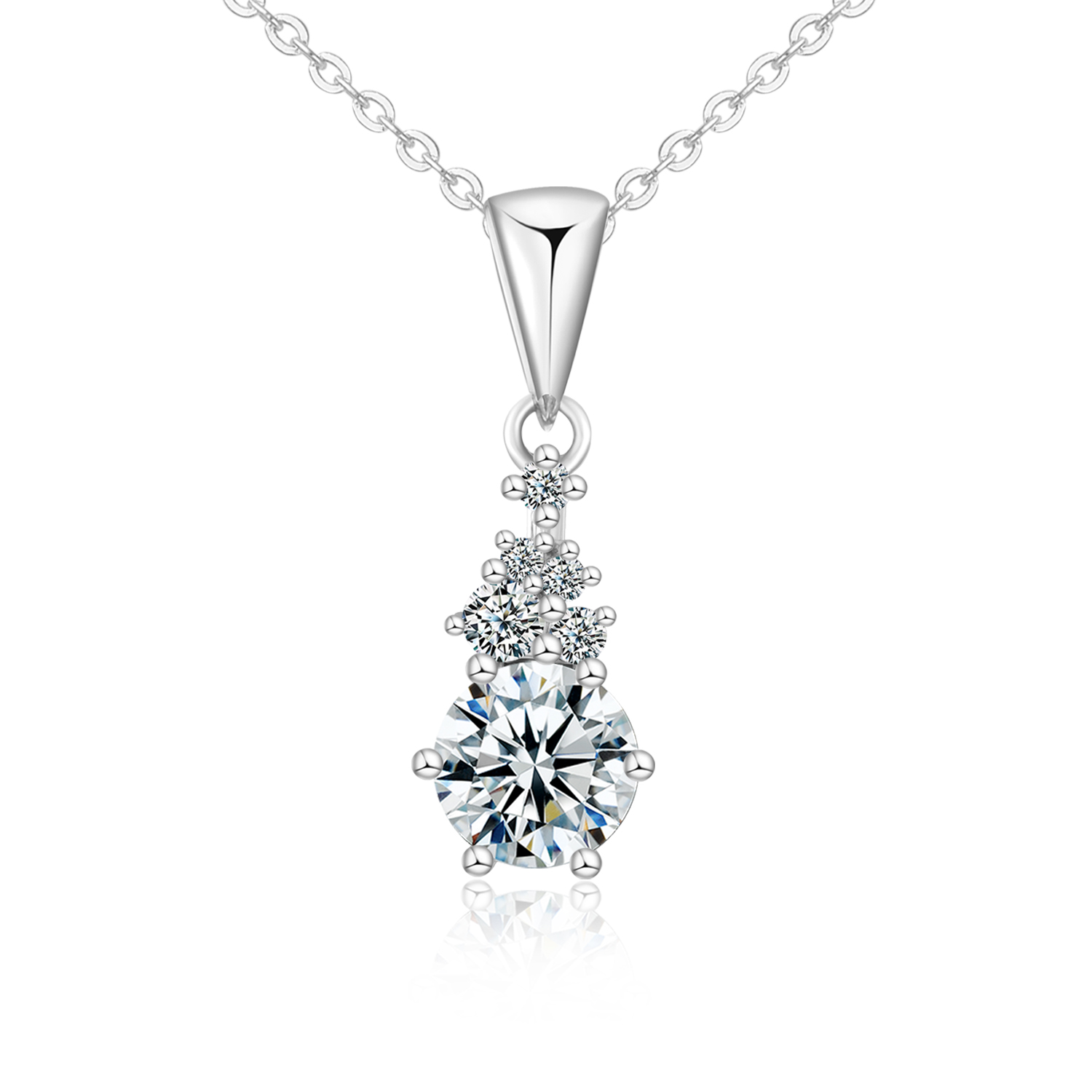 Olivie Stříbrný náhrdelník 1ct MOISSANITE 9830 Ag 925; ≤2,5 g.