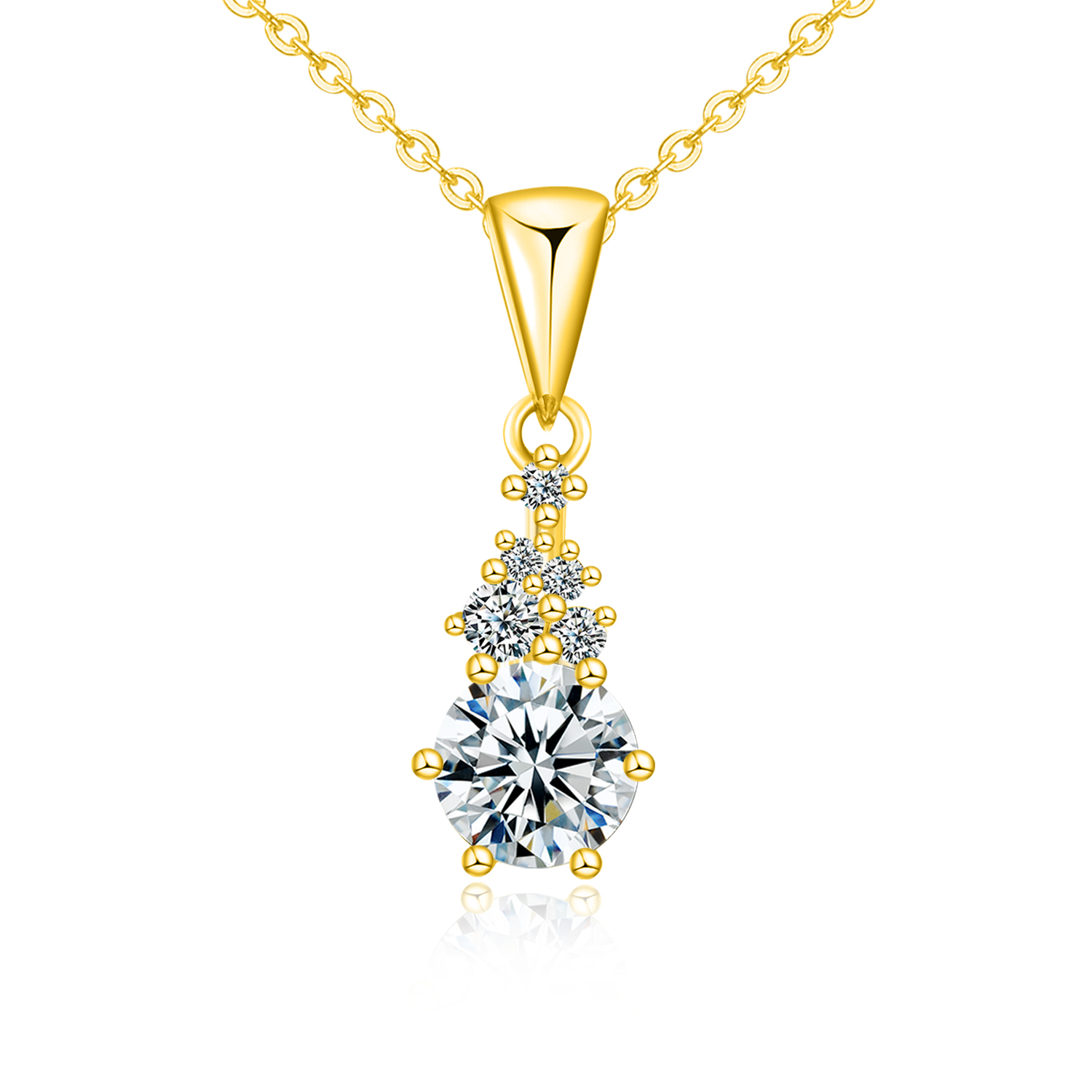 Olivie Stříbrný náhrdelník 1ct MOISSANITE GOLD 9831 Ag 925; ≤2,5 g.