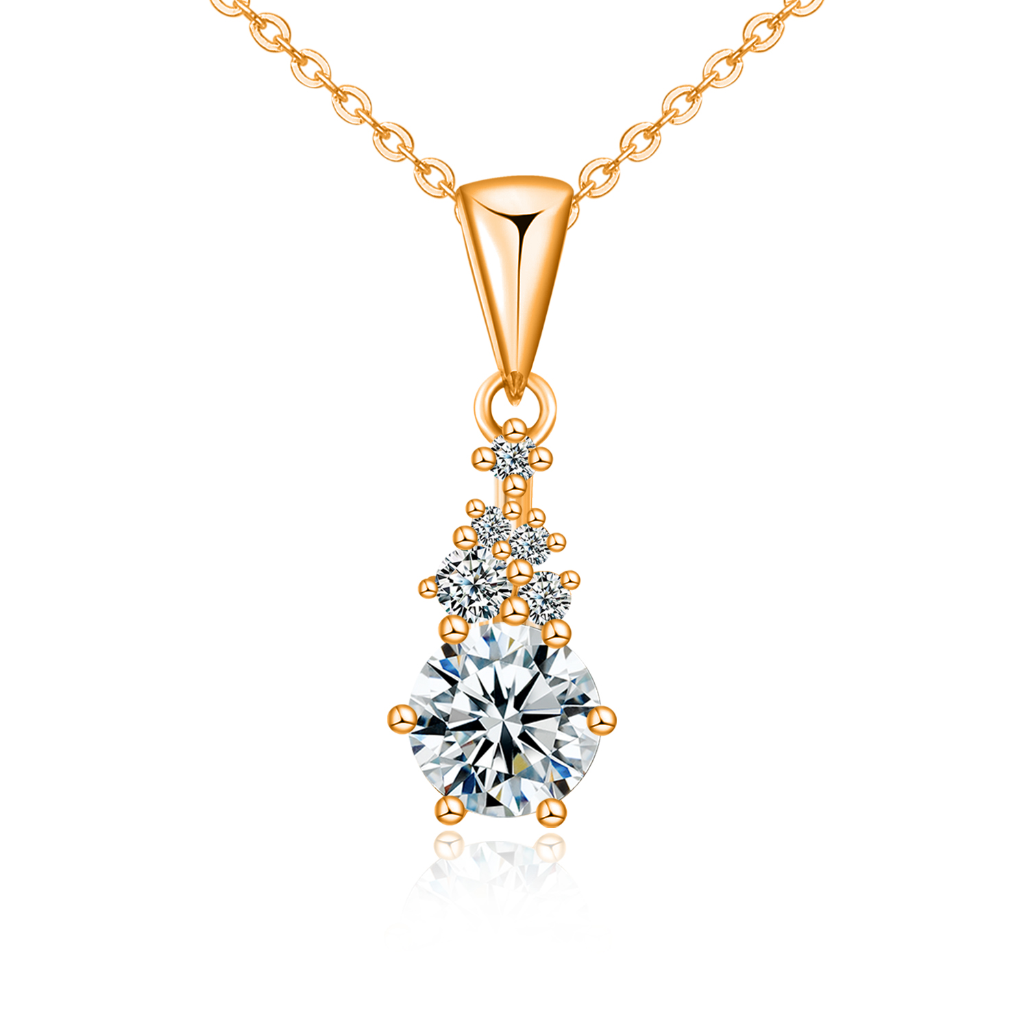 Olivie Stříbrný náhrdelník 1ct MOISSANITE ROSE 9832 Ag 925; ≤2,5 g.