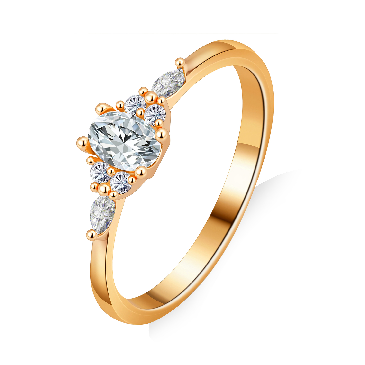 Olivie Stříbrný prsten MOISSANITE ROSE 9841 Velikost prstenů: 8 (EU: 57-58) Ag 925; ≤1,5 g.
