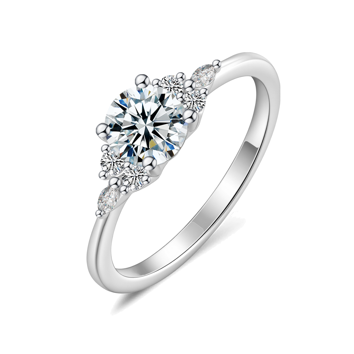 Olivie Stříbrný prsten MOISSANITE 9842 Velikost prstenů: 6 (EU: 51-53) Ag 925; ≤1,7 g.