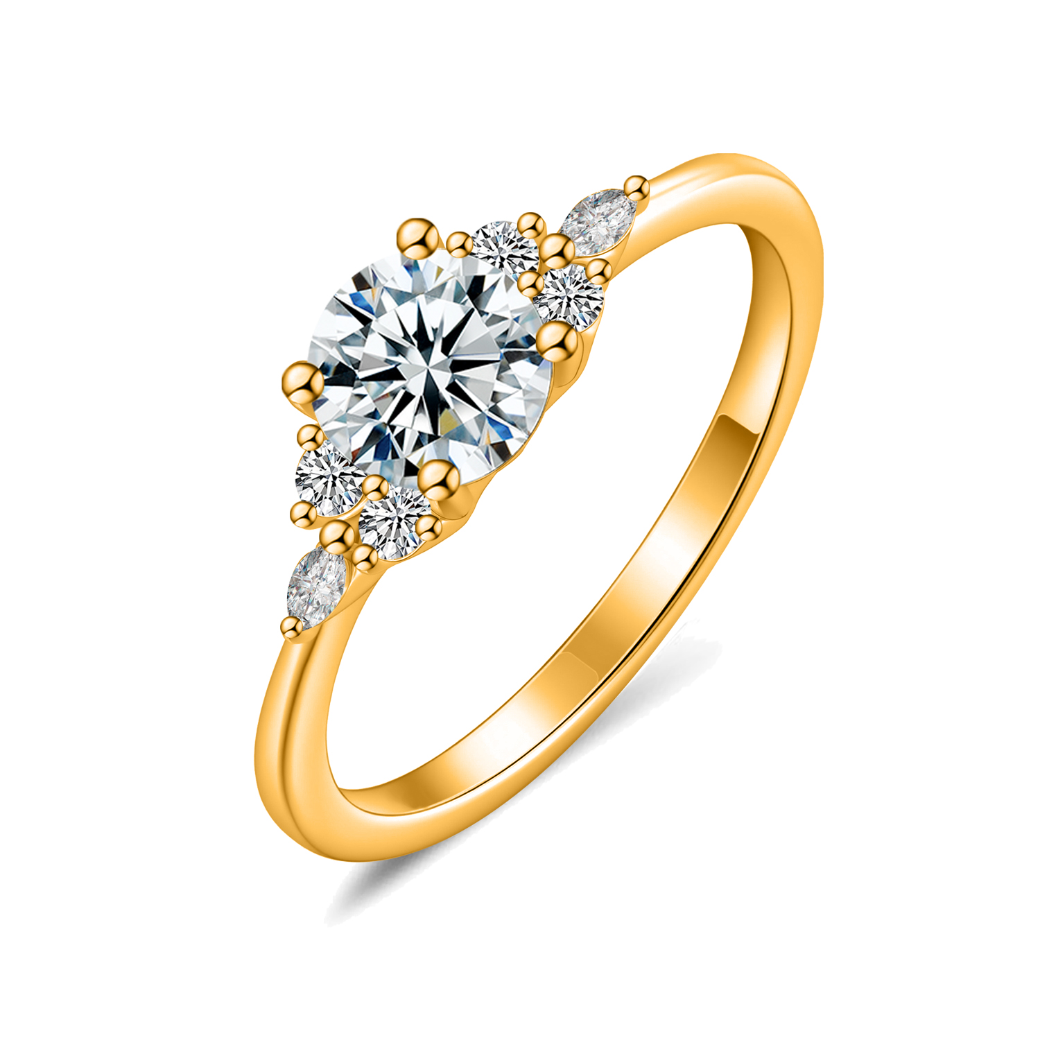 Olivie Stříbrný prsten MOISSANITE ROSE 9844 Velikost prstenů: 7 (EU: 54-56) Ag 925; ≤1,7 g.