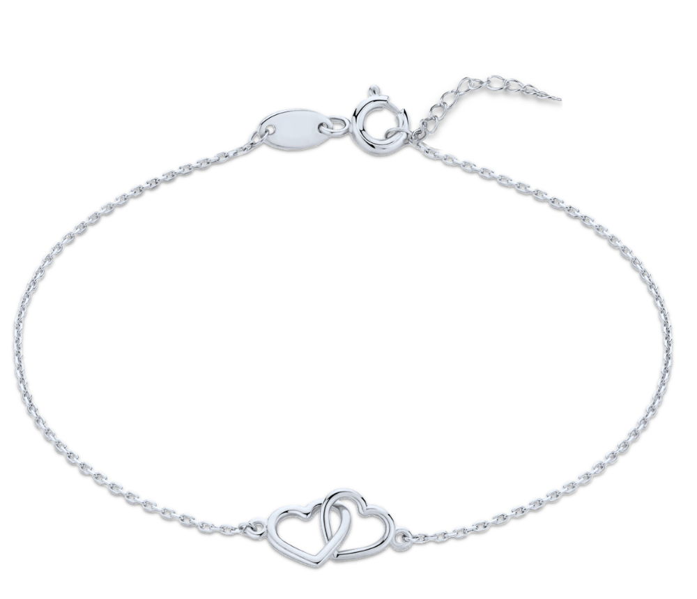 MINET Zlatý náramek z bílého zlata se srdíčky Au 585/1000