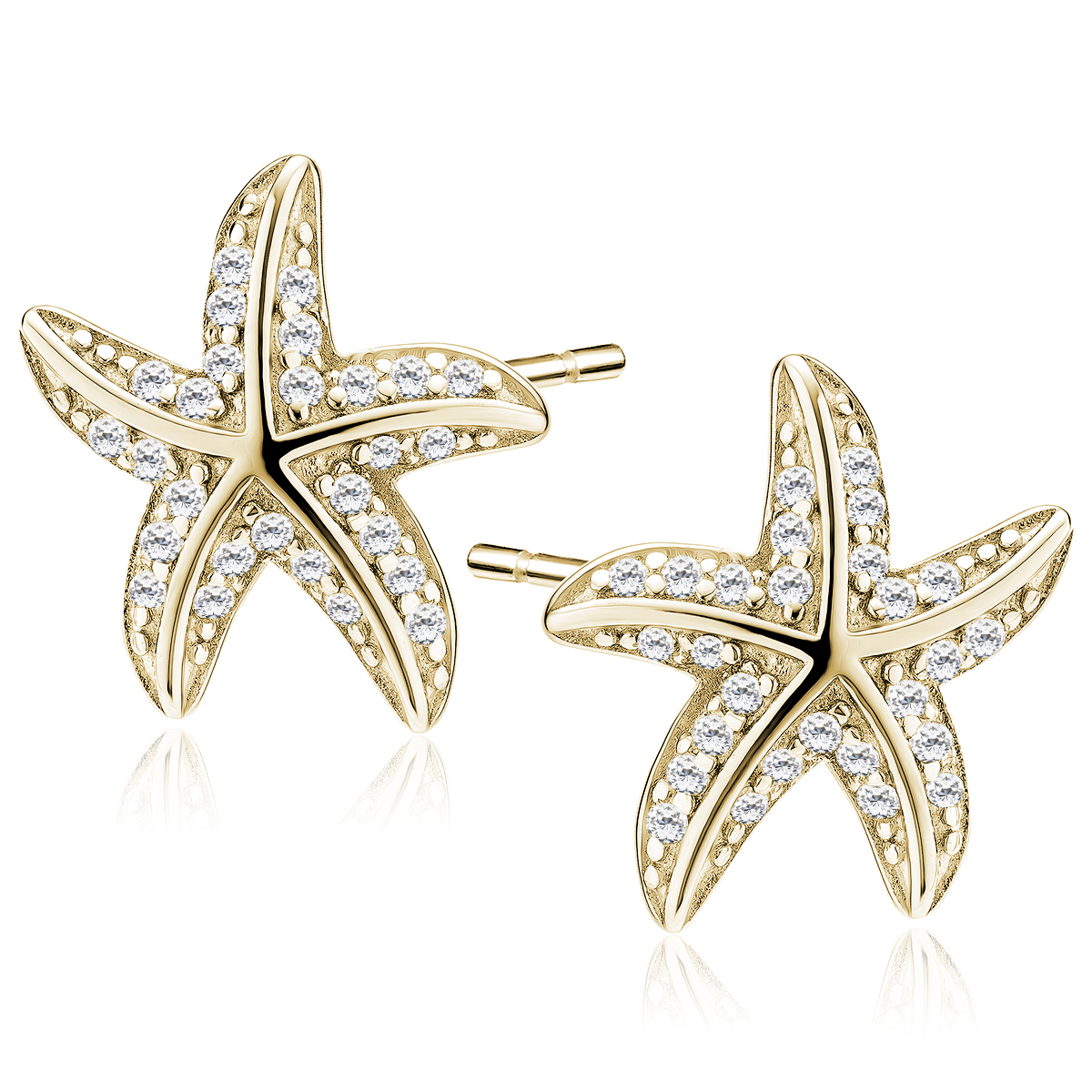 Olivie Stříbrné náušnice HVĚZDICE GOLD 9862 Ag 925; ≤1,9 g.