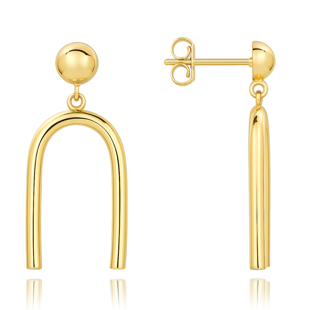 MINET Moderní zlaté náušnice s kuličkou Au 585/1000