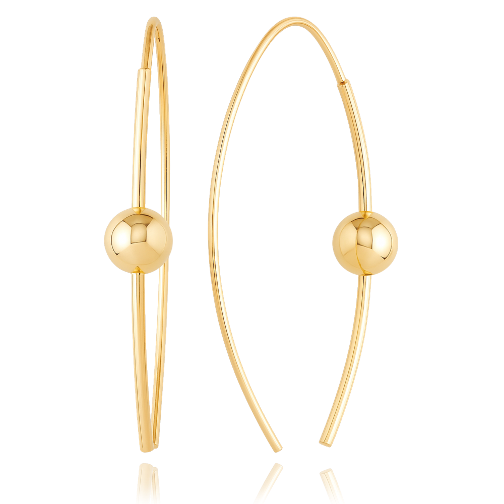 MINET Zlaté protahovací náušnice s kuličkou a silikonovou puzetou Au 585/1000