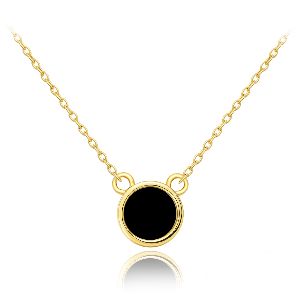 MINET Elegantní zlatý náhrdelník s onyxem Au 585/1000