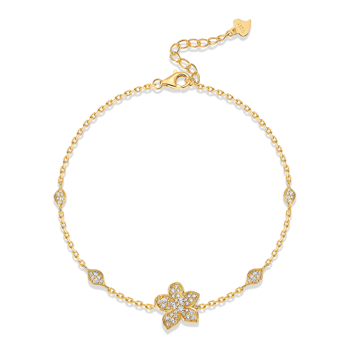 Olivie Stříbrný náramek BARBORKY 16+3 cm GOLD 9866 Ag 925; ≤3,2 g.