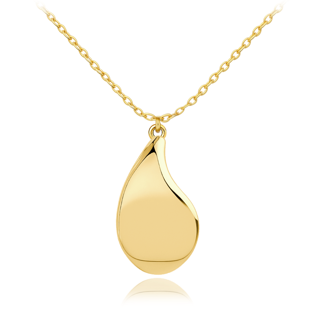 MINET Moderní zlatý náhrdelník kapka Au 585/1000