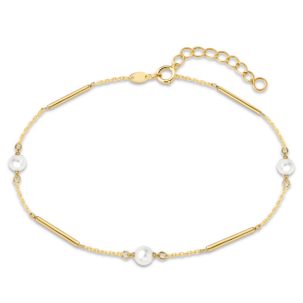 MINET Elegantní zlatý náramek s perlou Au 585/1000
