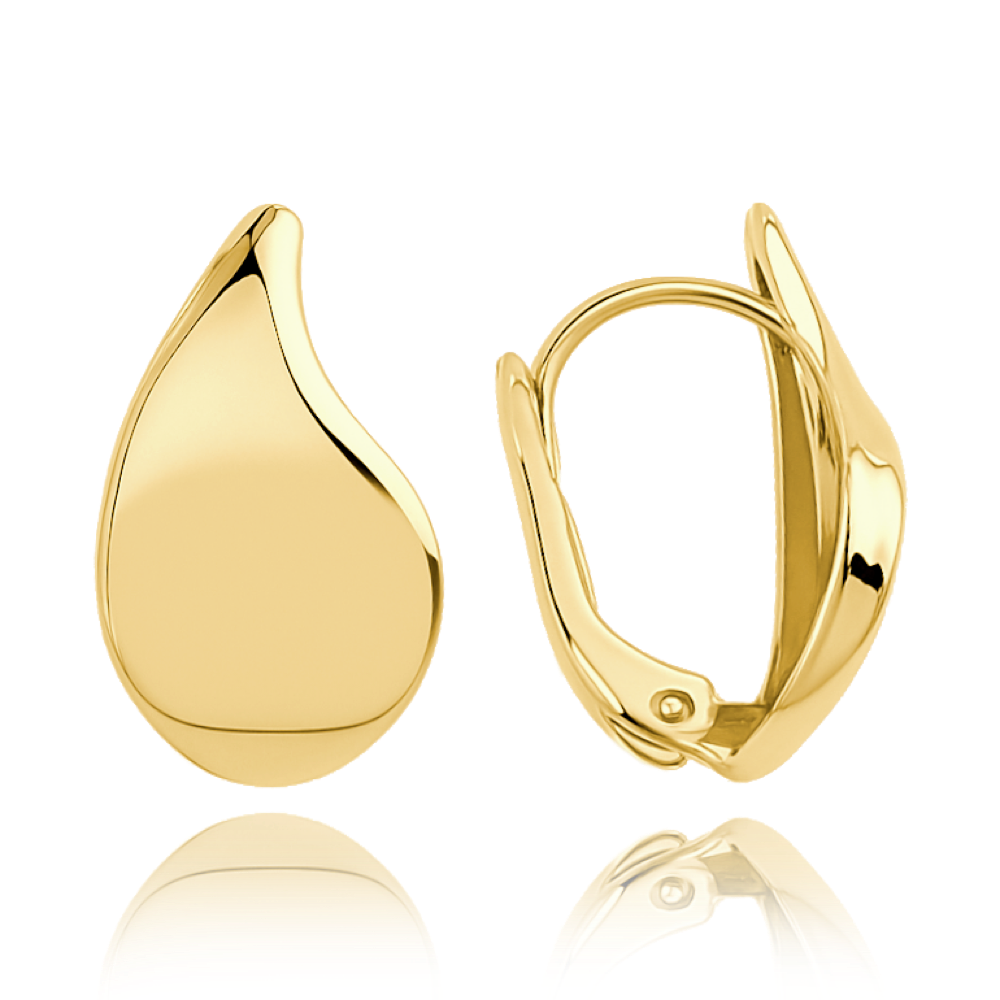 MINET Moderní zlaté náušnice kapky Au 585/1000