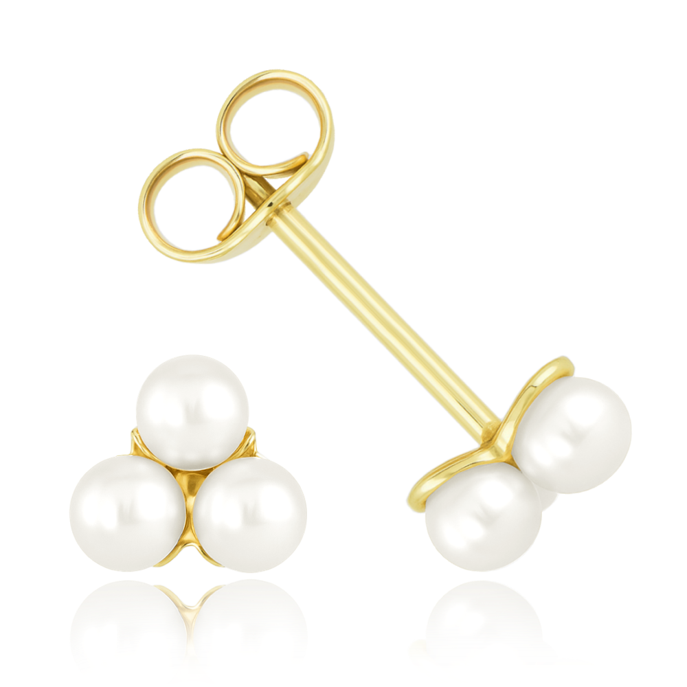 MINET Decentní zlaté náušnice s perlami Au 585/1000