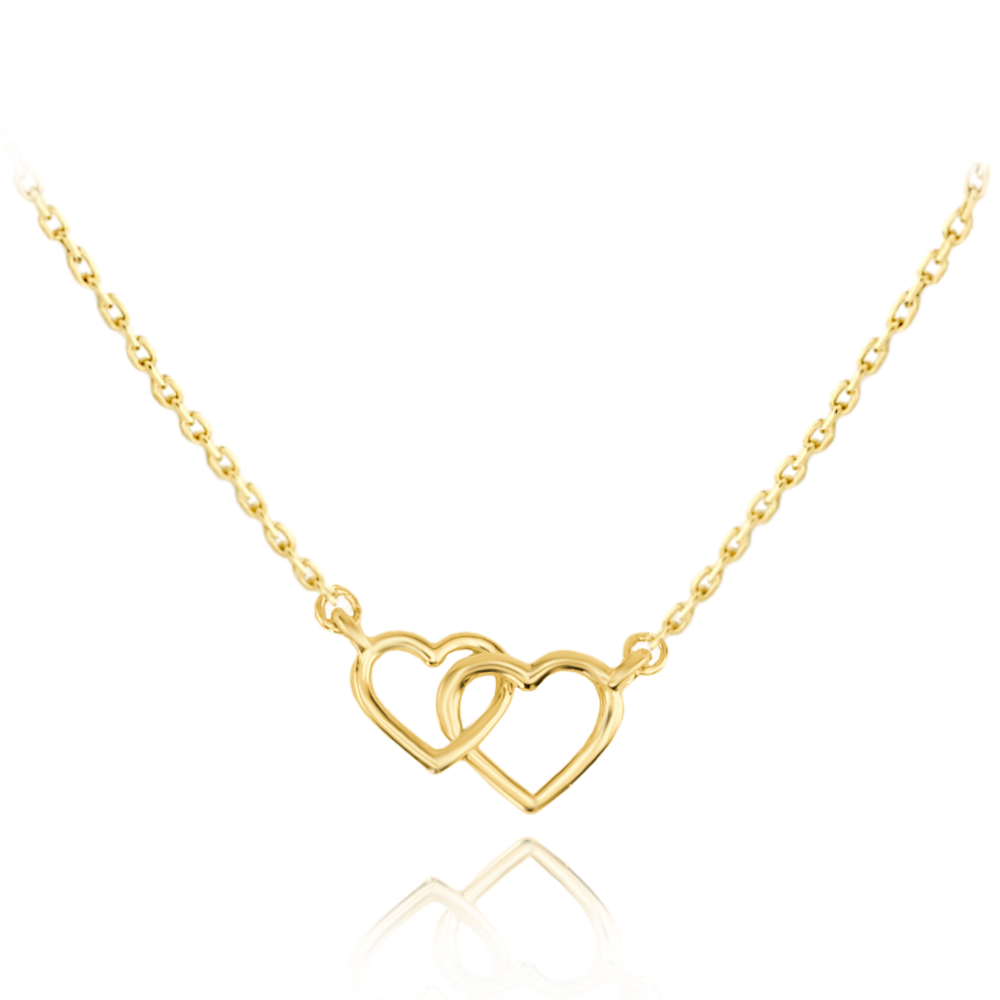 MINET Zlatý náhrdelník se srdíčky Au 585/1000
